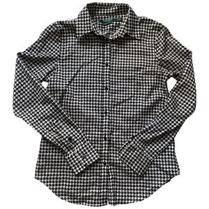 Lauren Ralph Lauren Button Up Houndstooth Long Sleeve Shirt